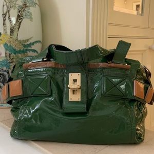 Chloe Audra Green patent leather satchel